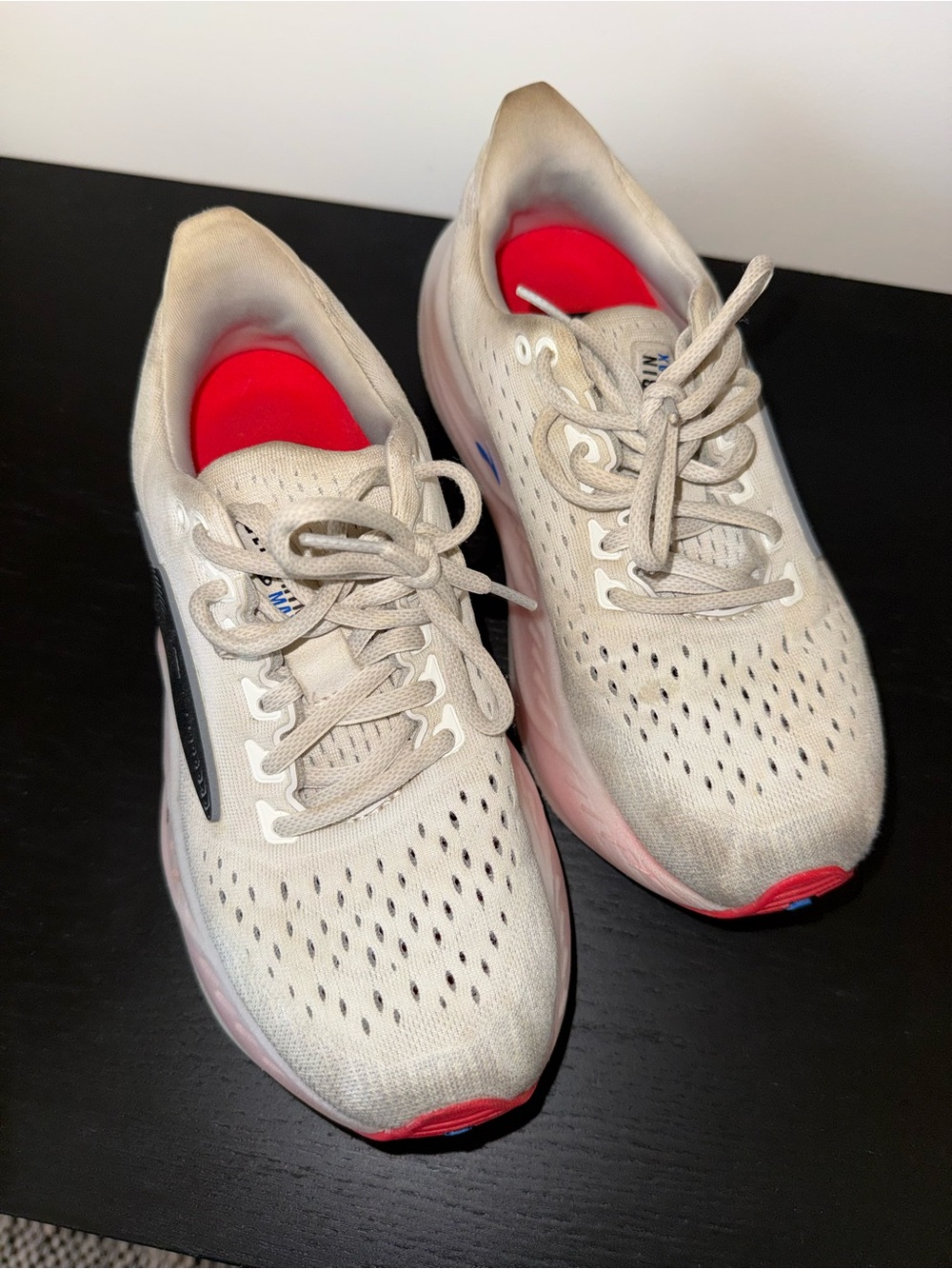 Brooks Women's Neutral Running Shoes in Cream with Pink Accents